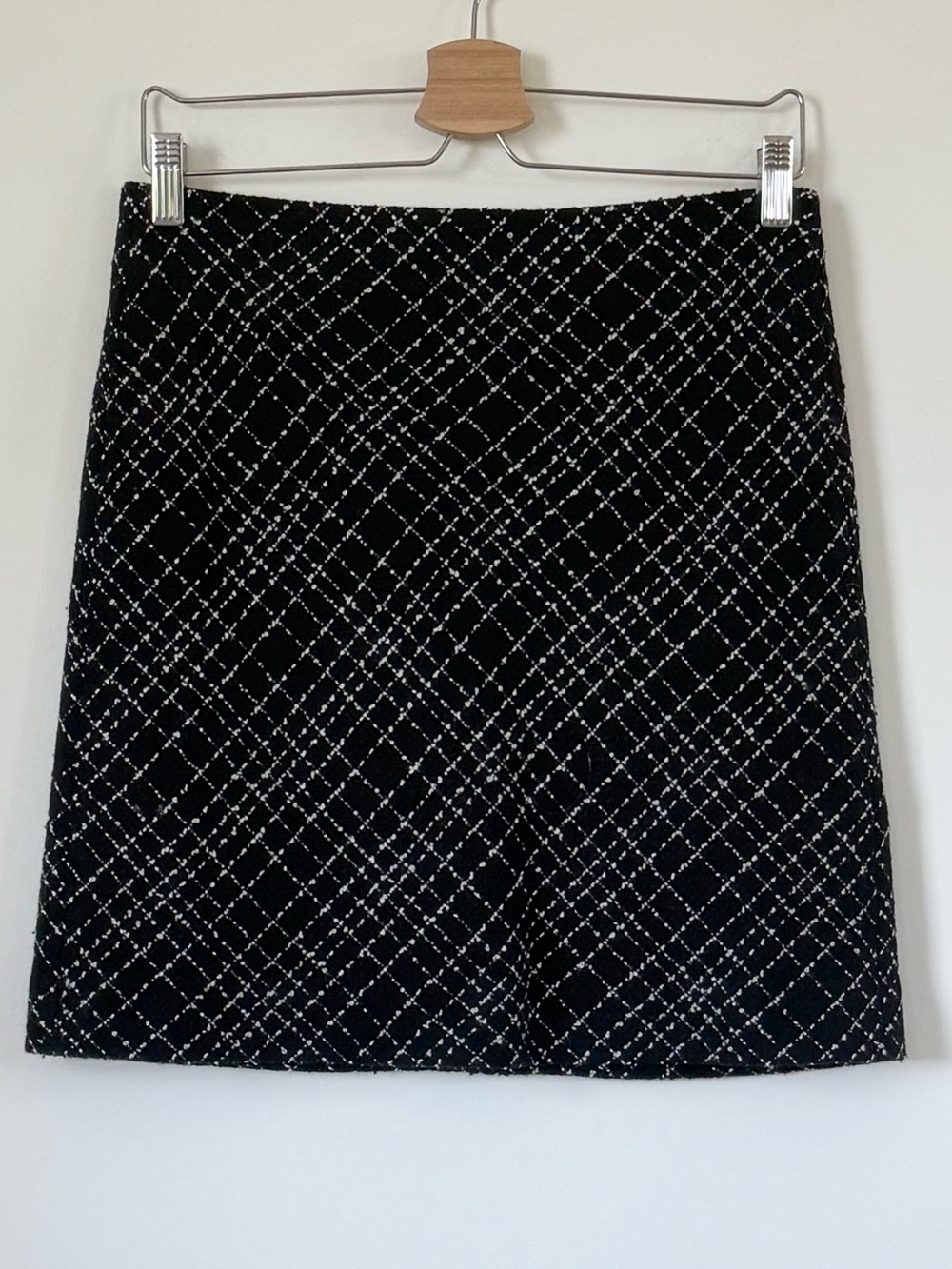 RW&CO. Wool Blend Black and White Tweed Style Office Work Mini Skirt